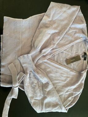 Lulu's Lavender V-Neck Knit Top with Tie Waist